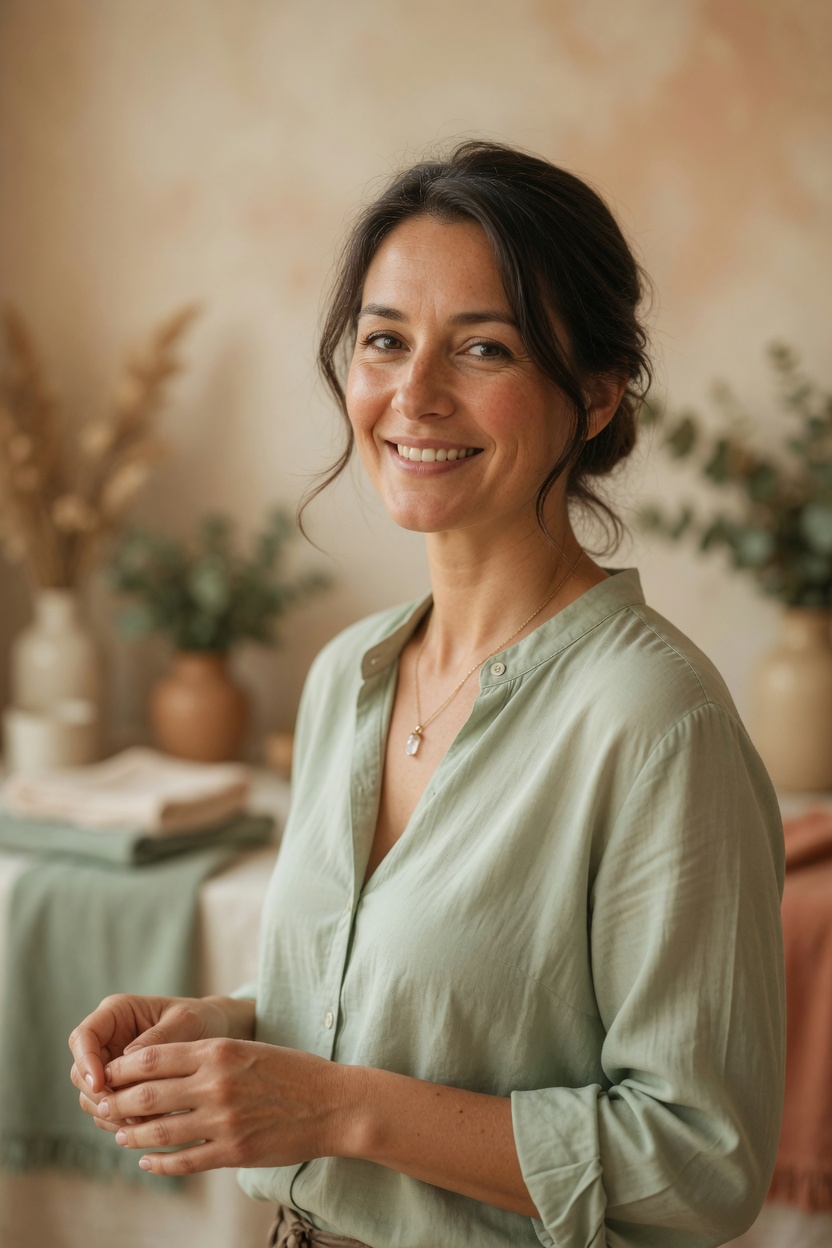 Portrait de Claire Rousseau, praticienne en massages bien-être