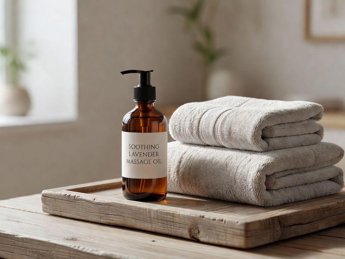 Détail d’huiles de massage bio